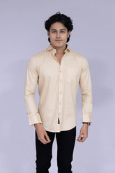 Solid beige shirt for men